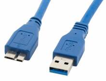 Kaabel Lanberg CA-US3M-10CC-0005-B, USB 3.0 A male - Micro USB 3.0 B male, 0.5 m, sinine
