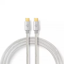 Kaabel Nedis CCTB60800AL20 USB 2.0 USB-C, 2 m, hõbe