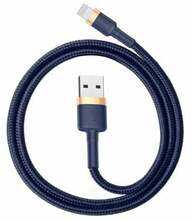 Kaabel Baseus CALKLF-CV3, USB - Lightning, 1.5 A, 2 m, kuldne/tumesinine