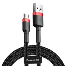 Kaabel Baseus CAMKLF-B91, Micro USB, 2.4 A, 1 m, punane/must