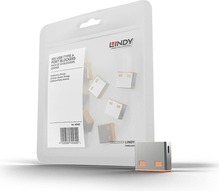 USB pordi blokeerija LINDY 40463, 10 tk, oranž