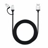 Kaabel Just Mobile AluCable Duo, 1.5 m, must