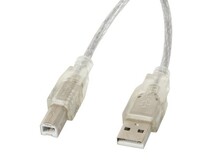 Kaabel Lanberg CA-USBA-12CC-0030-TR, USB 2.0 A - B, 3 m, läbipaistev