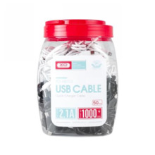 Kaabel XO NB103 USB - Lightning, 1 m, 2.1 A, must/valge