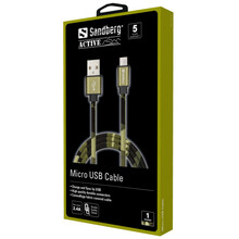Kaabel Sandberg 441-15, Micro USB, 1 m, roheline camo