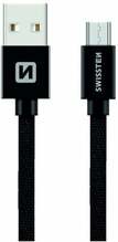 Kaabel Swissten Textile Quick Charge Micro USB, 3.0 m, must