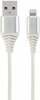 Kaabel Gembird CC-USB2B-AMLM-2M-BW2, USB-A/Lightning, 2 m, valge/hõbe