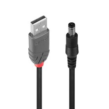 Kaabel Lindy USB 2.0 A male to DC 5.5 mm male, 1.5 m, 0.9 A