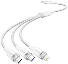 Kaabel Vention CTRWG, USB 2.0 A kuni 3-in-1, 6 A, 1.5 m, valge