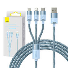 Kaabel Baseus StarSpeed, 3in1 USB, USB-C + Micro + Lightning, 3.5 A, 1.2 m, sinine