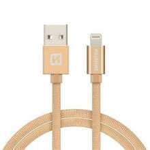 Kaabel Swissten Textile, USB - Lightning, 2.0 m, kuldne