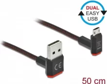Kaabel Delock EASY-USB 2.0 Type-A to Micro-B, 0,5 m, must