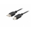 Kaabel Lanberg CA-USBA-15CU-0010-BK, USB 2.0 A - USB B, 1 m, must