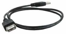 USB kaabel Gembird CC-USB2-AMAF-75CM/300-BK, USB 2.0 A - A, 0.75 m, must