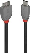 Kaabel Lindy Anthra Line USB 3.2 Type C - Micro-B, 1 m, must