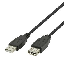 USB pikenduskaabel Deltaco USB2-15S-K USB-A male - USB-A female, 1 m, must