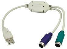 Adapter Logilink AU0004A, USB to PS/2 x2, 0.2 m, hall