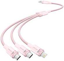 Kaabel Vention CTPPG, USB 2.0 A kuni 3in1, 1.5 m, roosa