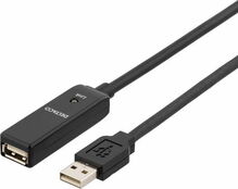 Kaabel Deltaco USB2-EX10M, USB 2.0, 10 m, must