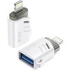 Adapter XO NB256A USB - Lightning OTG, valge