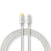 Kaabel Nedis USB 2.0 Apple Lightning, 2 m, ümmargune, nailon