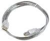 Kaabel MicroConnect USB 2.0 A-B, 5 m, läbipaistev