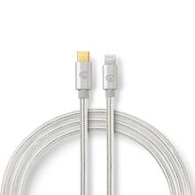 Kaabel Nedis USB 2.0 Apple Lightning, 2 m, ümmargune, nailon