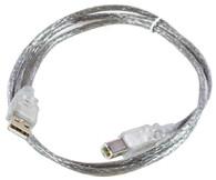 Kaabel MicroConnect USB 2.0 A-B, 5 m, läbipaistev