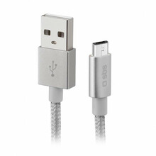 Kaabel SBS TECABLEMICROBS USB - Micro USB, 1 m, hõbe