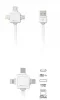 Kaabel Allocacoc 3 in 1 USB C, Lightning, Micro USB, 1.5 m, valge