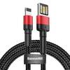 Kaabel Baseus Cafule, USB Lightning, 2.4 A, 1 m, must/punane