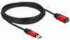 Kaabel Delock USB 3.0 A male - USB 3.0 A female, 5 m, must/punane