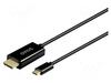 Kaabel Savio CL-190 USB-C Male - HDMI Male, 1 m, must