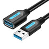 USB pikenduskaabel Vention CBHBI, USB 3.0, 3 m, must