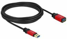Kaabel Delock USB 3.0 A male - USB 3.0 A female, 5 m, must/punane