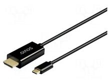 Kaabel Savio CL-190 USB-C Male - HDMI Male, 1 m, must