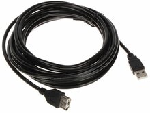 Kaabel Lanberg CA-USBE-10CC-0050-BK, USB 2.0, 5 m, must