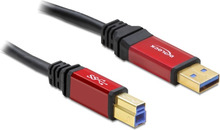Juhe Delock 82759, USB 2.0 Type B, 500 cm, must/punane