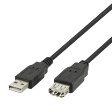 USB pikenduskaabel DELTACO USB-A male - USB-A female, 3 m, must