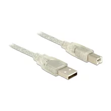 Kaabel Delock 83892 USB 2.0 A - USB 2.0 B, 1 m, läbipaistev