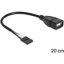 Kaabel Delock 83291, USB-A, 20 cm, roosa