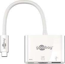 Goobay USB-C to HDMI/USB-C/USB-A 3.0 mitme pordiga adapter valge 62104