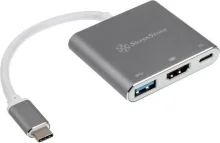 Adapter SilverStone SST-EP08C USB-C to HDMI/USB-C/USB-A, hõbe