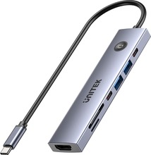 HUB Unitek USB-C 7-in-1 PD 100W HDMI 2.0 sisse/välja lülitiga