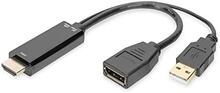 Adapter Digitus HDMI M to DP F 4K 30Hz 0,2m, must