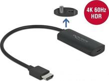 Adapter DeLOCK HDMI M USB Type-C F DP Alt režiim 63251, 24 cm, must