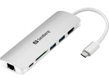Sandberg 136-18 USB-C dokk HDMI+LAN+SD+USB