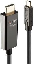 Kaabel Lindy USB-C to HDMI 43315, 5 m, must