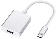 Adapter iLike HD2 USB-C to HDMI 4K, 10 cm, valge