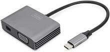 Adapter Digitus USB-C to Mini DisplayPort/VGA DA-70825, 0.2 m, hall